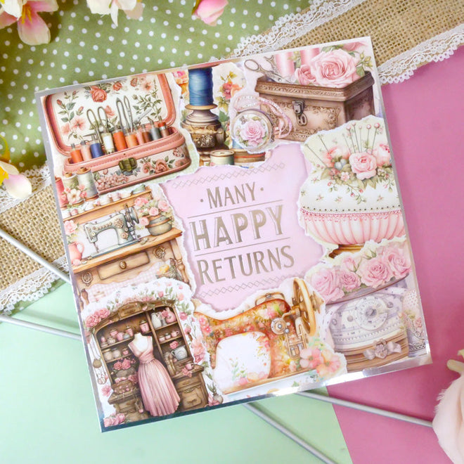 Trim Me! Foiled Insert Pad - Many Happy Returns - Silver