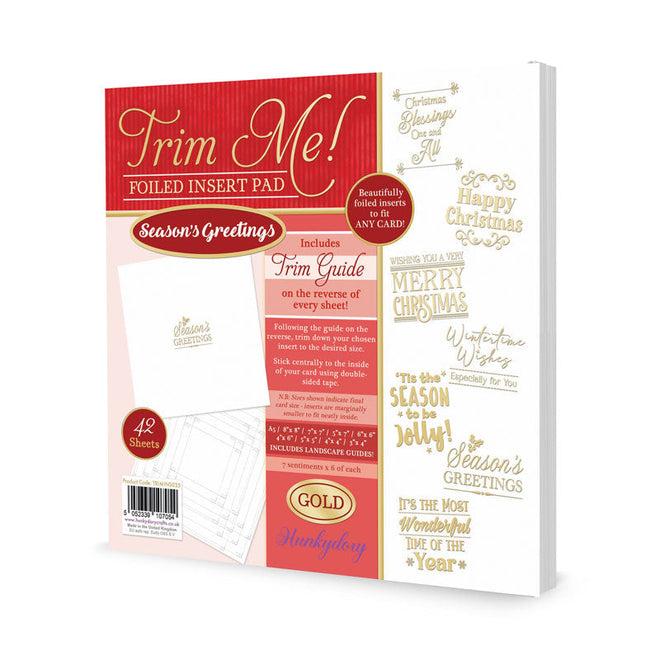 Trim Me! Foiled Insert Pad - Season's Greetings Gold