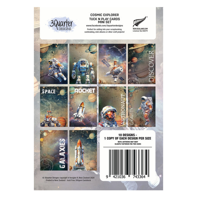3Quarter Designs Cosmic Explorer Tuck N Play Cards Mini Set