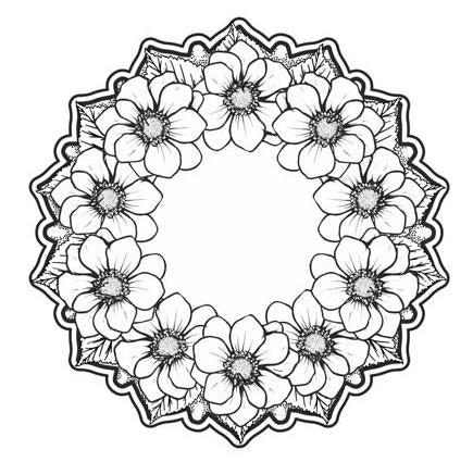 Creative Expressions Julia's Magnolia Circle Posy Pre-cut stamp