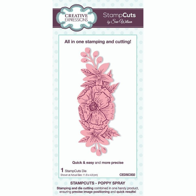 Sue Wilson Poppy Spray StampCuts Die
