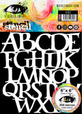 Visible Image A to Z Stencil - 6 x 6