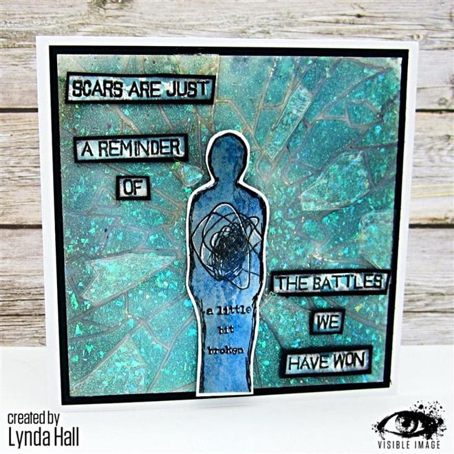 Visible Image Breaking Glass Stencil - 6 x 6