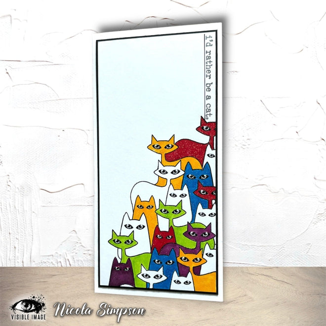 Visible Image Cat-tastic Background - A6 Stamp Set