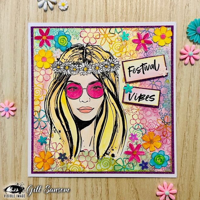 Visible Image Hippie Chick - A6 Stamp Set