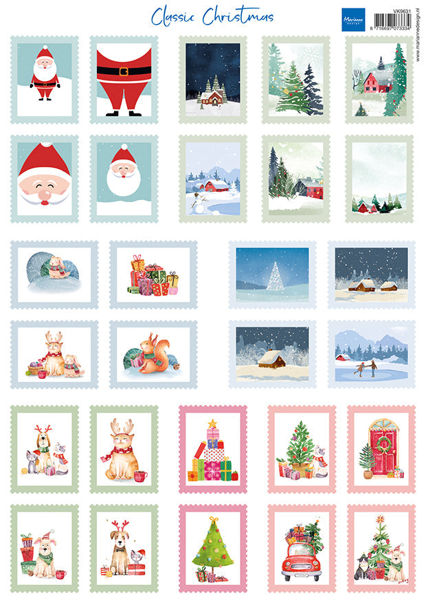 Marianne Design A4 Cutting Sheet - Stamps - Classic Christmas