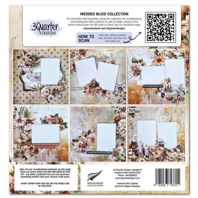 3Quarter Designs Wedded Bliss 12x12 Design Paper & Diecuts Set