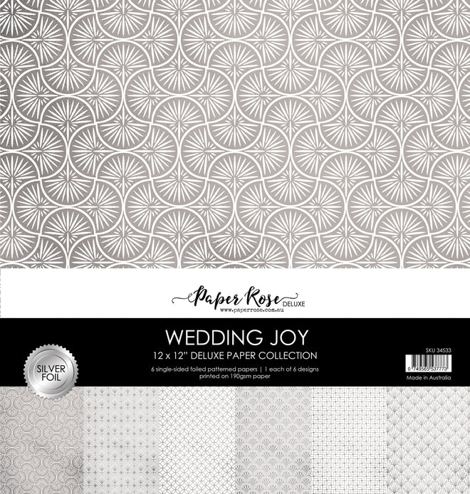 Wedding Joy Foil Silver 12x12 Paper Collection 34533
