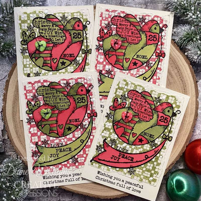 Woodware Clear Singles Faded Gingham 4 in x 6 in Stamp Set