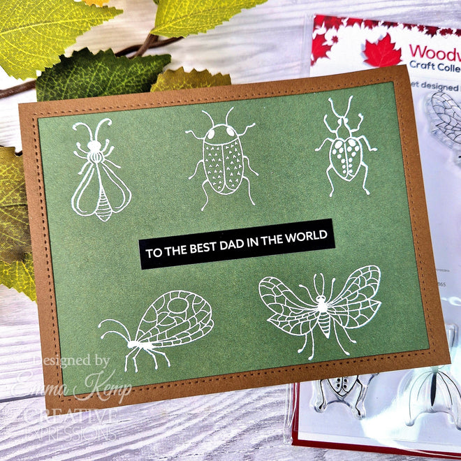 Woodware Clear Singles Bug Doodles 4 in x 6 in Stamp Set