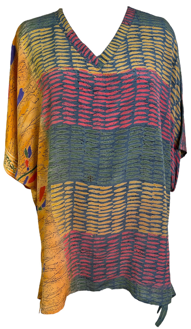 PRC6463 Avatar Pure Silk Long Tunic with Side Ties