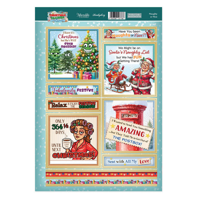 Christmas Crackers Topper Sheet - Naughty or Nice