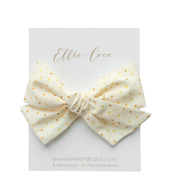 Yellow Polka Dot Oversize Bow
