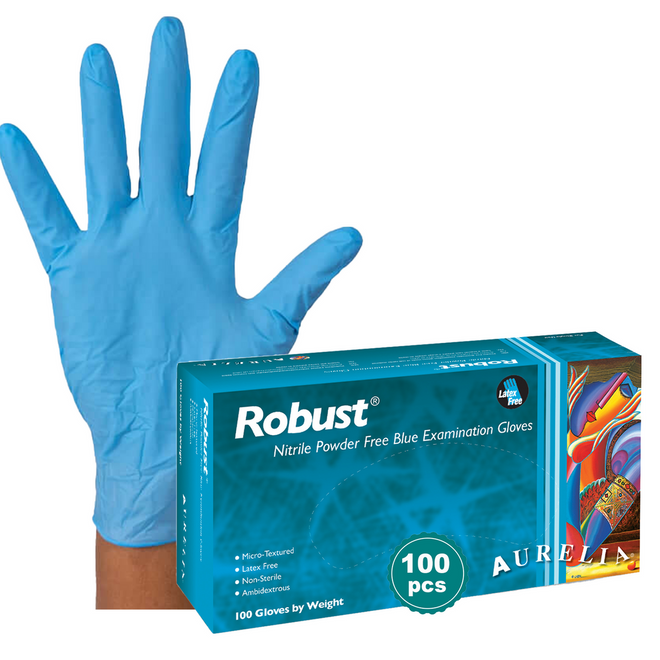 Aurelia Premium Nitrile ROBUST Blue Gloves 6.0 mil