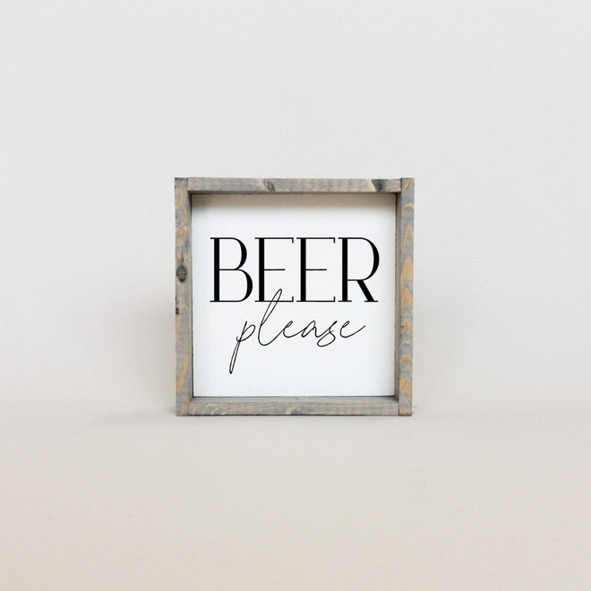 Beer Please Mini Wood Sign