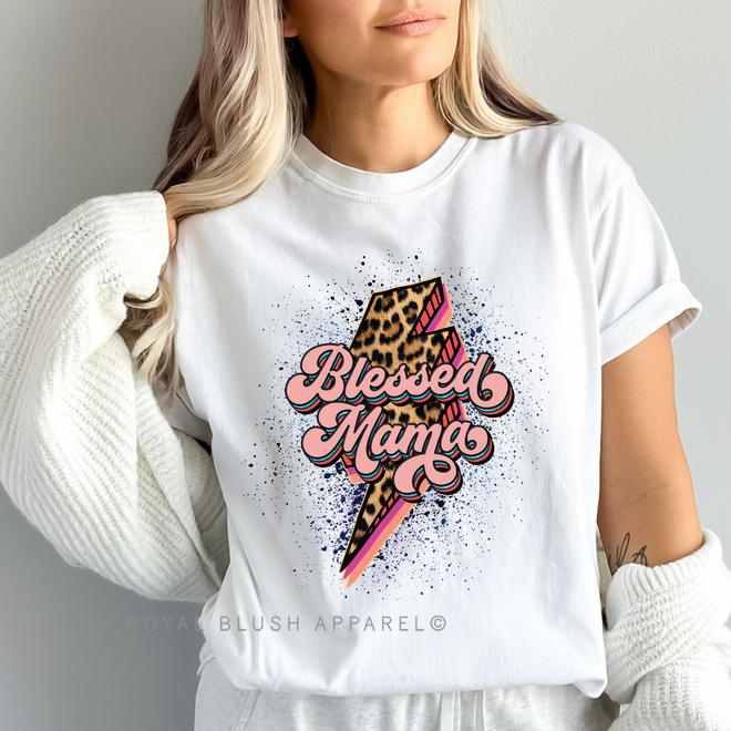 Lightning Blessed Mama Graphic T-Shirt