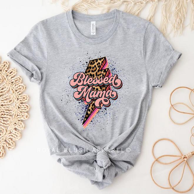 Lightning Blessed Mama Graphic T-Shirt