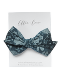 Blue Floral Oversize Bow