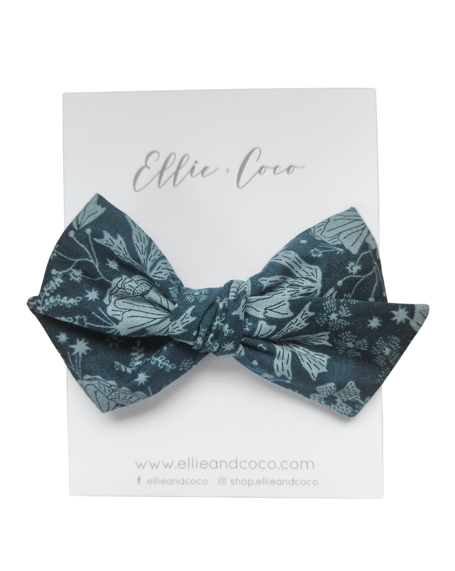 Blue Floral Oversize Bow