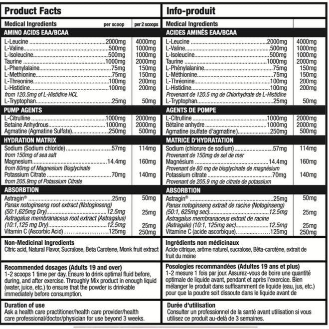 Bull Nutrition AMINO XPLODE (EAA/BCAA/Hydration), 60/30 Servings