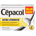 Cepacol Extra Strength Sugar Free Honey Lemon Lozenges