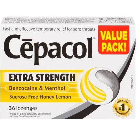 Cepacol Extra Strength Sugar Free Honey Lemon Lozenges