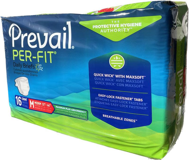 Prevail Per-Fit Daily Briefs Maximum Plus Absorbency Medium, 16 count Adult diapers