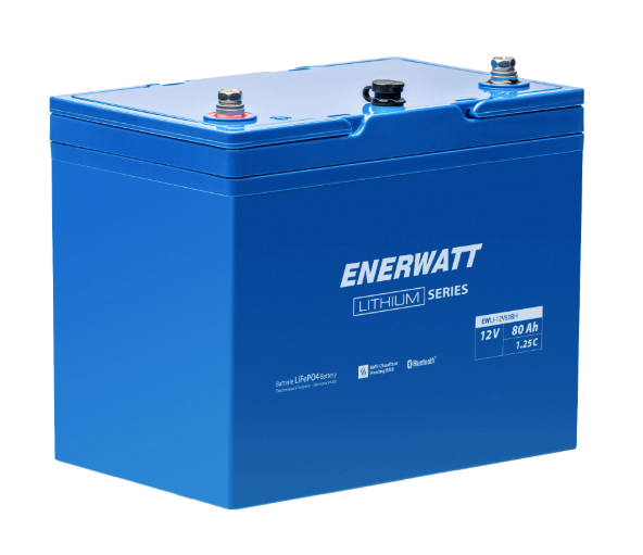 12V 80Ah Bluetooth lithium battery for camper van boat trailer and cabin power