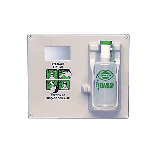 Eye Wash Station Wall Plaque with 1 Empty Eye Wash Bottle