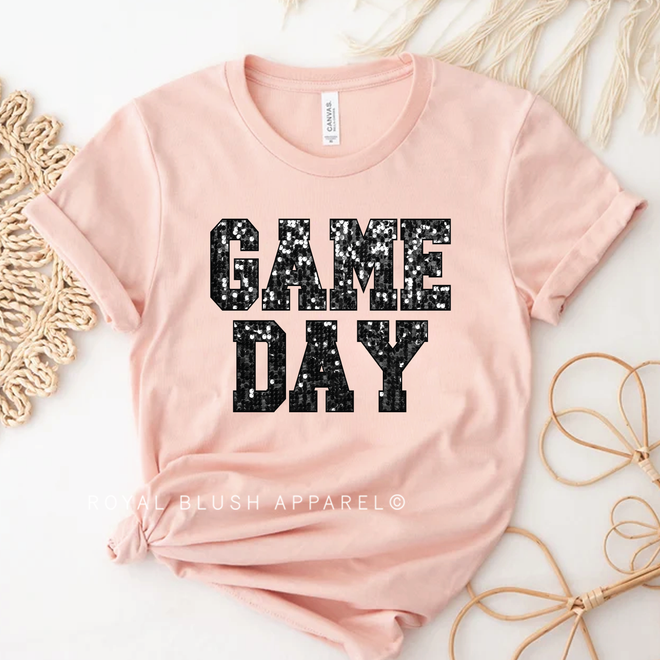 GAME DAY Faux Sequin Graphic T-Shirt