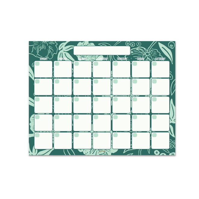 Green Florals Monthly Planner - 15 Pages