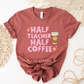 Half Teacher Half Coffee Graphic T-Shirt