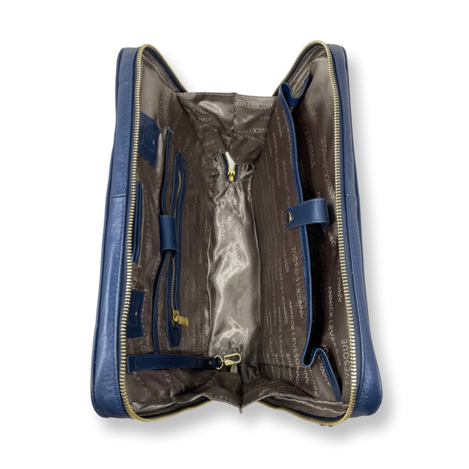 Sac de travail en cuir bleu marine - Sofia - PRÉCOMMANDE