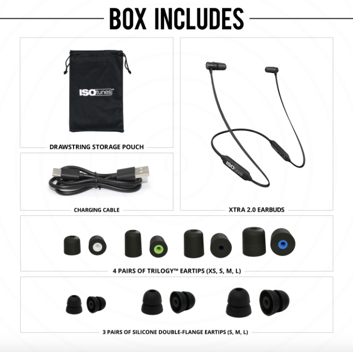 ISOTunes XTRA 2.0 - Wireless Earbuds / Hearing Protection - CSA/OSHA Compliant