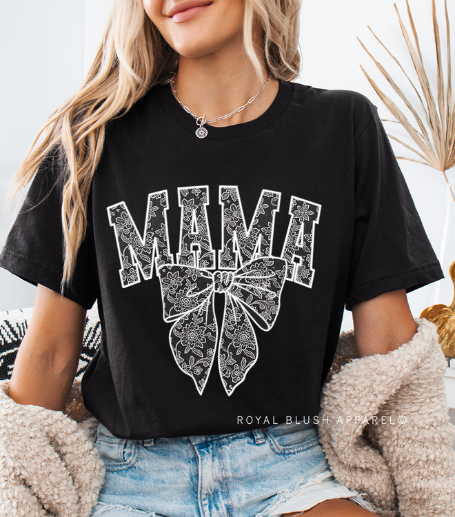 Lace Mama Bow Graphic T-Shirt