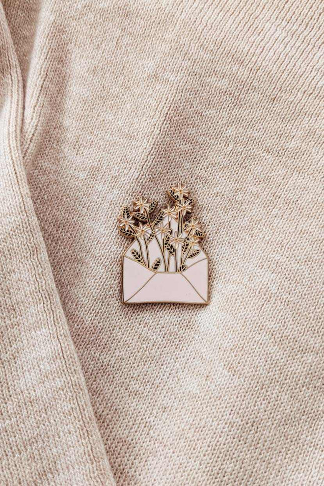 Letter full of flowers Enamel Pin