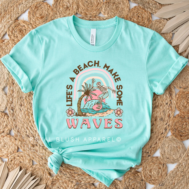 Skeleton Life's A Beach Graphic T-Shirt