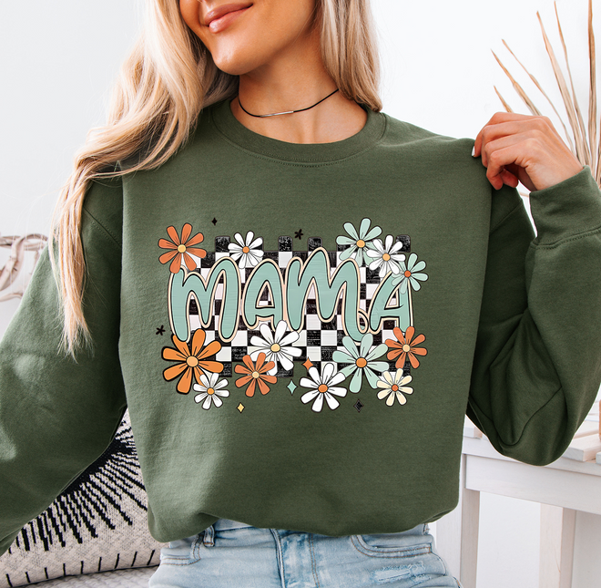 Mama Orange Flowers Sweatshirt