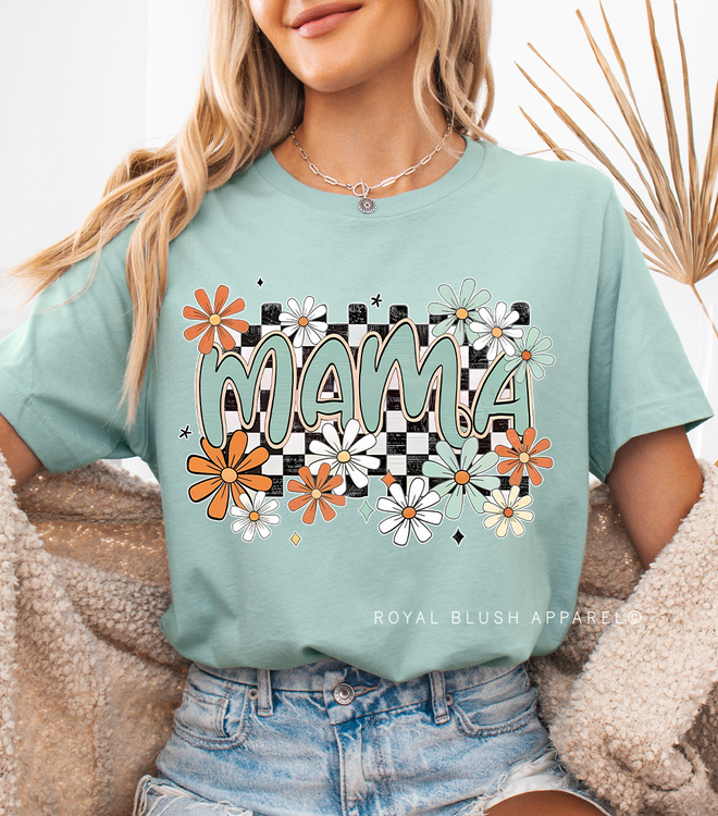 Mama Orange Flowers Graphic T-Shirt