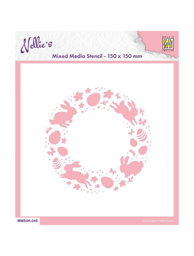 Nellie Snellen • Stencil 15x15cm Easter Wreath