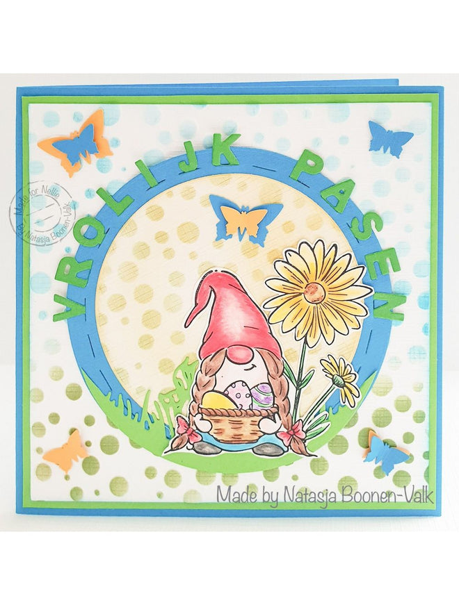 Nellie Snellen • Nellie's Cuties Clear Stamp Easter Gnome with Flowers