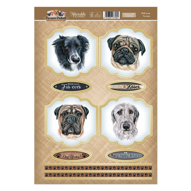 With Love Fur-ever Card Topper Sheet