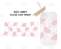 Pink Mushrooms Iced Coffee Glass