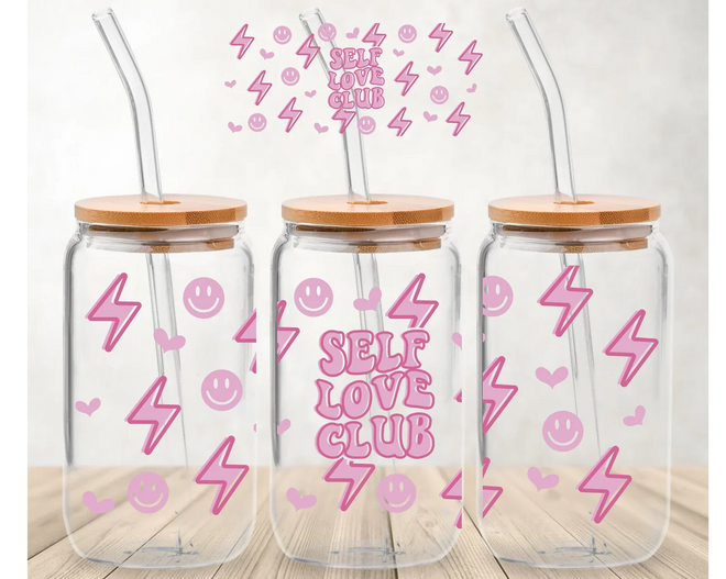 Self Love Club Iced Coffee Glass