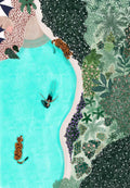 Swimming with Tigers Art Print