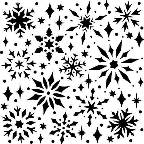 The Crafters Workshop 6x6 Stencil Snowflake Sparkles