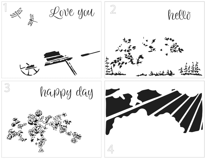 The Crafters Workshop A2 Layered Happy Wheelbarrow