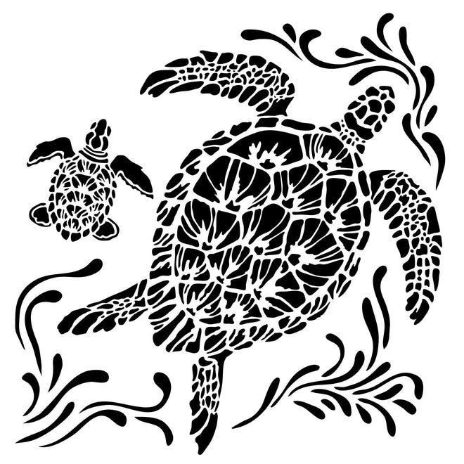The Crafters Workshop 6x6 Stencil Sea Turtles