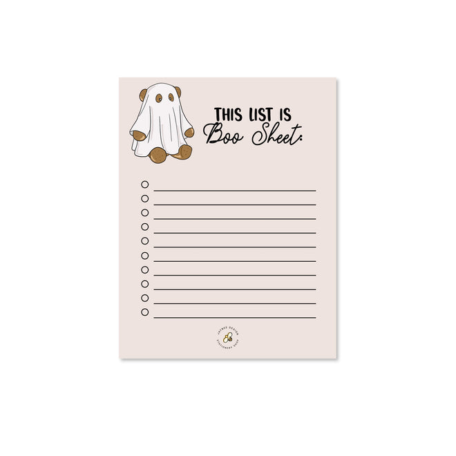 This List Is Boo Sheet Notepad