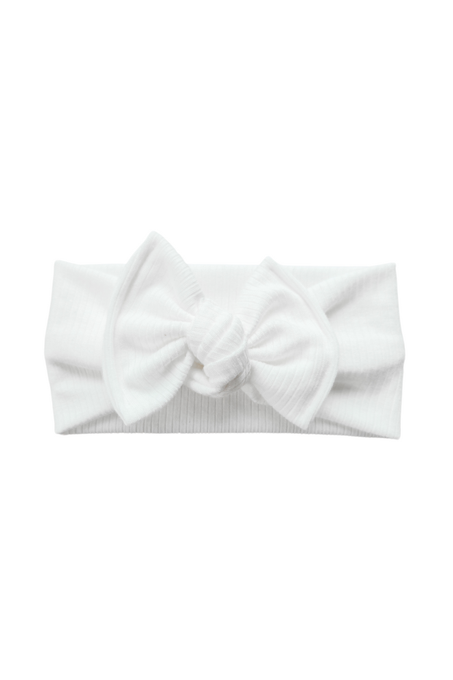 Modal Ribbed Headwrap | White 0-3 yrs